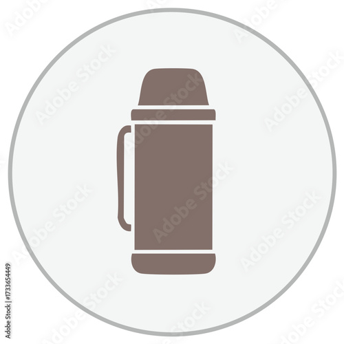 Thermos flask with handle for hot and cold beverages outdoor or travel