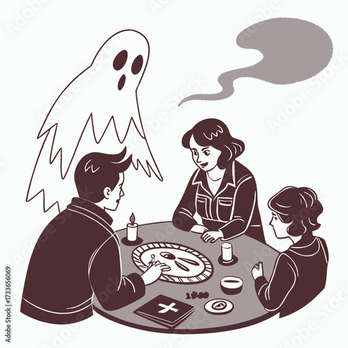 Friends Gather for a Séance with a Ghostly Presence