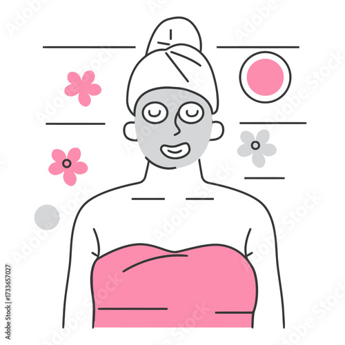 Pampered woman with a refreshing facial mask enjoys a spa day, feeling relaxed and rejuvenated after skincare treatment, a moment of self-care and beauty in her wellness journey