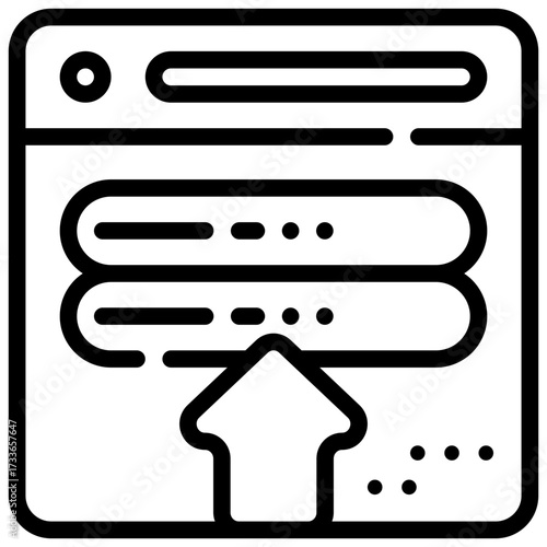 database backup upload cyber system simple line icon