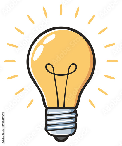 Glowing lightbulb creative idea concept symbol of innovation and inspiration