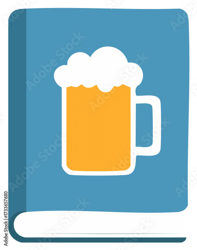 Beer recipe book and brewing guide cartoon vector illustration
