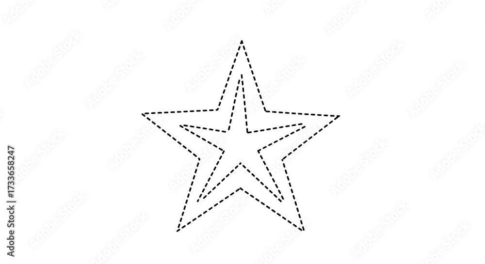 Obraz premium Dashed star illustration against white background for design elements
