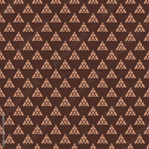 Seamless geometric pattern in acajou and antique brass colors