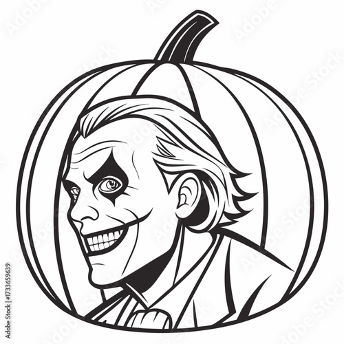 Joker Halloween Pumpkin Illustration jack o lantern