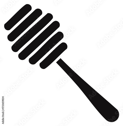 Honey dipper simple vector icon, isolated silhouette on white background for websites and print media