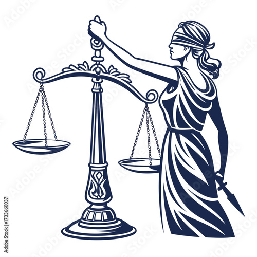 Lady Justice Holding Scales and Sword legal court