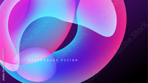 Abstract fluid shapes, vibrant colors blend. Pink, blue hues dominate dark background. Modern design element, dynamic composition.