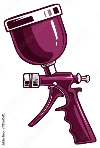 Modern paint spray gun illustration for painting and renovation projects