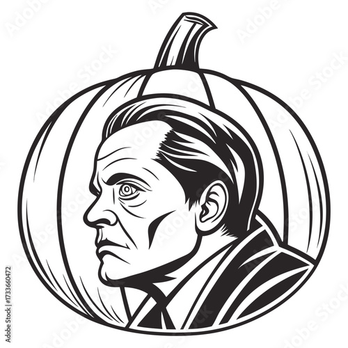 Man Halloween Pumpkin Illustration jack o lantern character