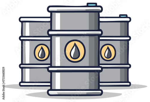 Stack of Oil Drums Crude Petroleum Containers Barrels for Fuel Energy Industry
