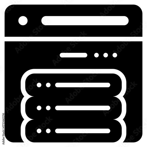 server database system online solid glyph icon