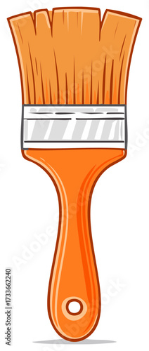 Orange Paintbrush Painting Supplies Tool Illustration for Painting or Refurbishing Projects
