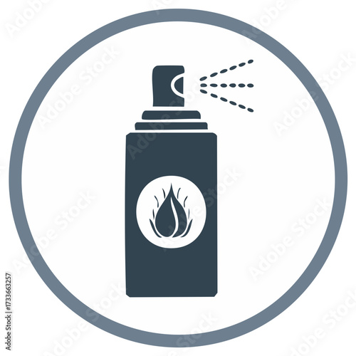 Aerosol spray can with flammable danger warning symbol vector icon