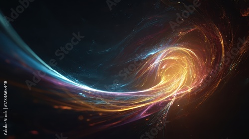 Cosmic Swirl - A Vibrant Abstract Nebula in Deep Space.