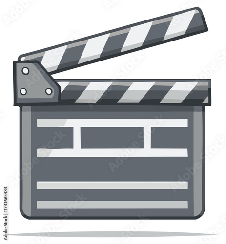 Open Clapperboard for Film Making and Production with Stripes and Empty Fields