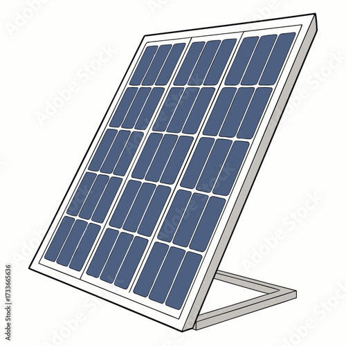 Single solar panel on a metal frame renewable energy