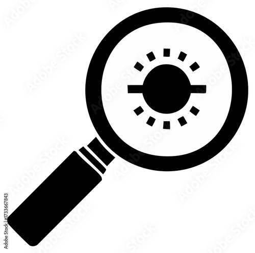 Magnifying Glass Icon Symbolizing Search Focus and Display Brightness Control Adjustment