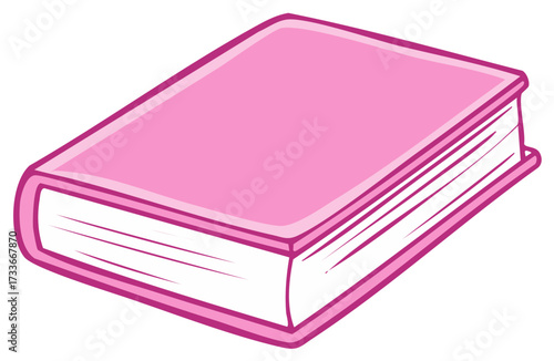 Cartoon Pink Book With White Pages Education Graphic