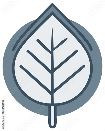 Abstract Leaf Design With a Circle Frame in Minimalist Style