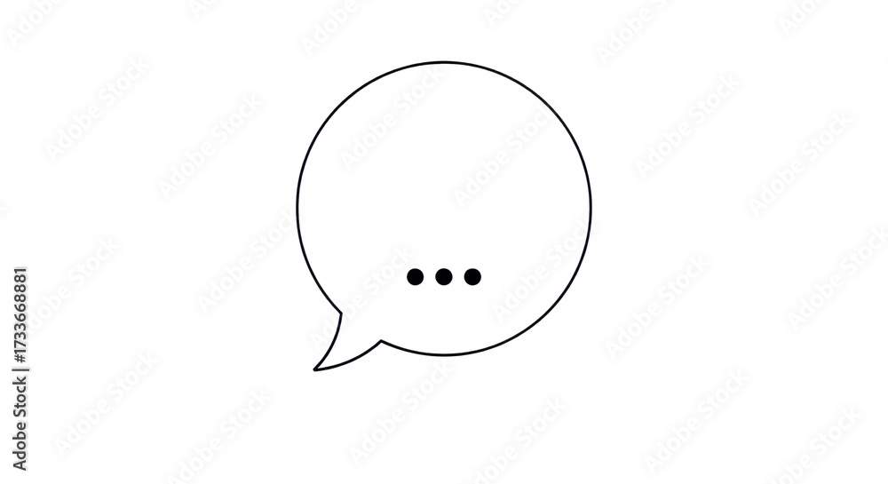 Fototapeta premium Speech bubble with ellipsis on white background