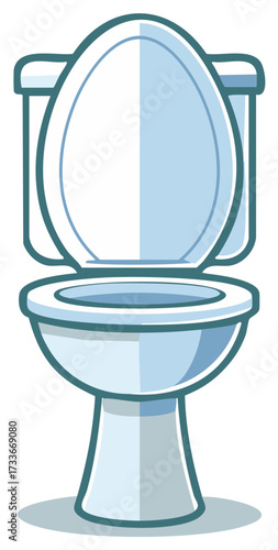 Simple illustration of a modern toilet with the lid open, clean design