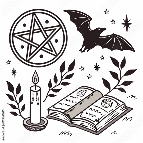 Witchcraft Symbols and Objects Collection magic occult