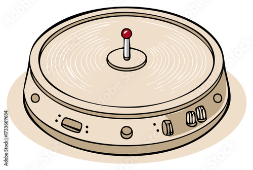 Illustration of a vintage record player in a retro style