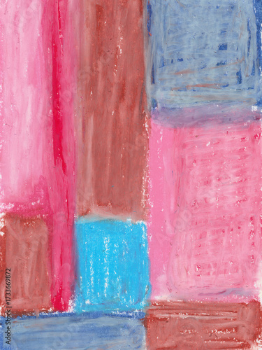 Wallpaper Mural Oil pastel abstract art background with colorful rectangles in bright colors Torontodigital.ca