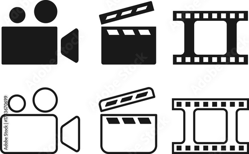 set of vector icons of film