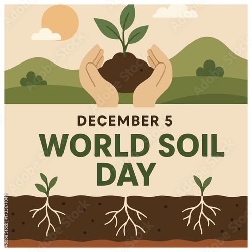 World Soil Day Flyer Design with Sustainable Agriculture Awareness Theme