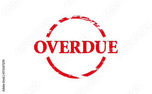OVERDUE - Red Rubber Stamp With text message OVERDUE 
