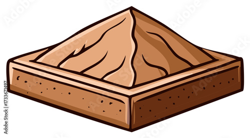 Square Box Filled with Earth or Soil Ready for Planting Seeds Garden Bed
