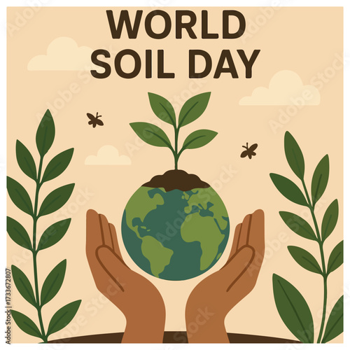 World Soil Day Flyer Design with Sustainable Agriculture Awareness Theme