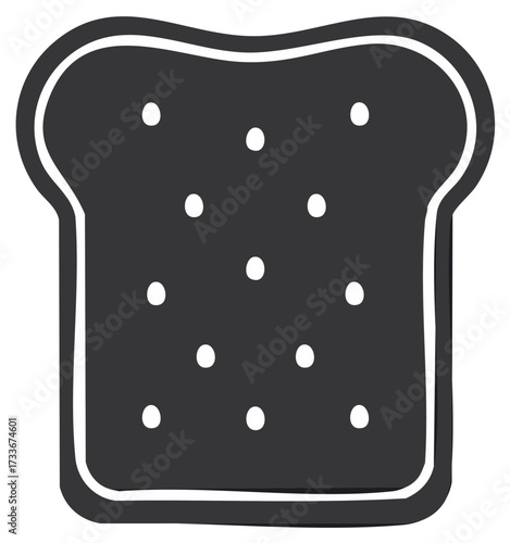 Drawn illustration of a slice of bread with dots