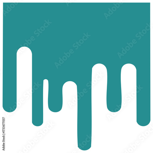 Dripping teal liquid graphic illustration flat design element