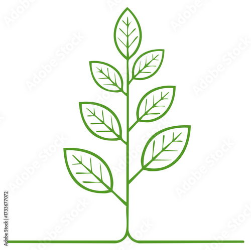 Minimalist Green Sprout Illustration Representing Growth and New Beginnings