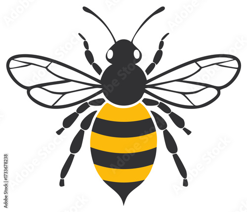 Honeybee Illustration Graphic Design Black and Yellow Stripes