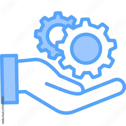 Service blue icon