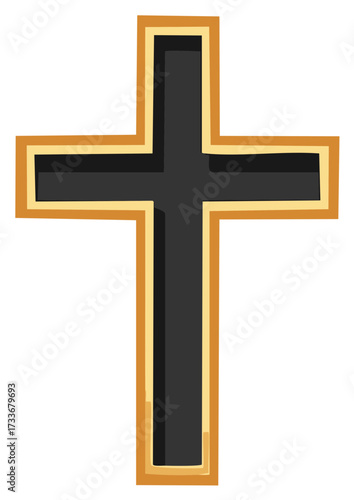 Iconic Christian cross with brown and black layers evoking faith, spirituality, and symbolism for religious themes