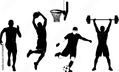 Athlete silhouette vector illustration