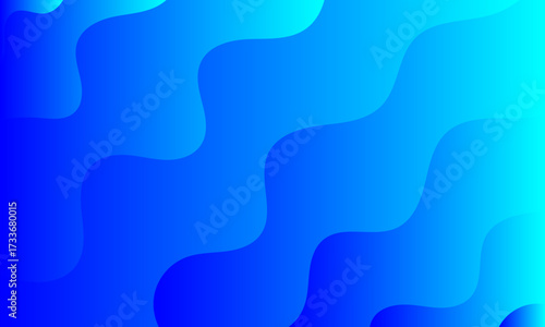 abstract blue stripes lines sea wave curves shapes on smooth gradient color textured pattern background