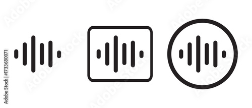 Sound wave icon set. isolated on white background for music and audio design.