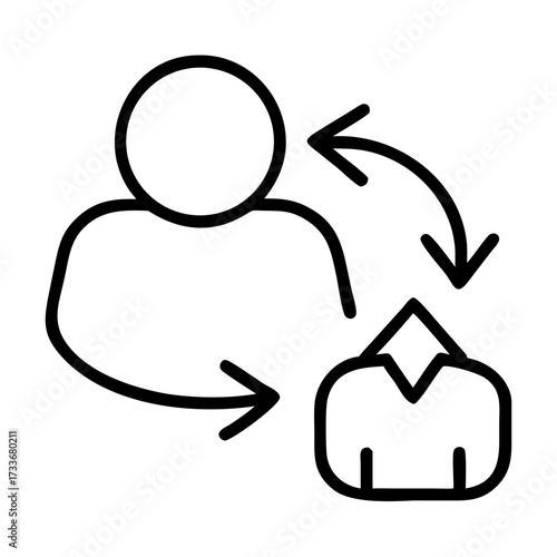 User account user with arrows swap icon transparent background