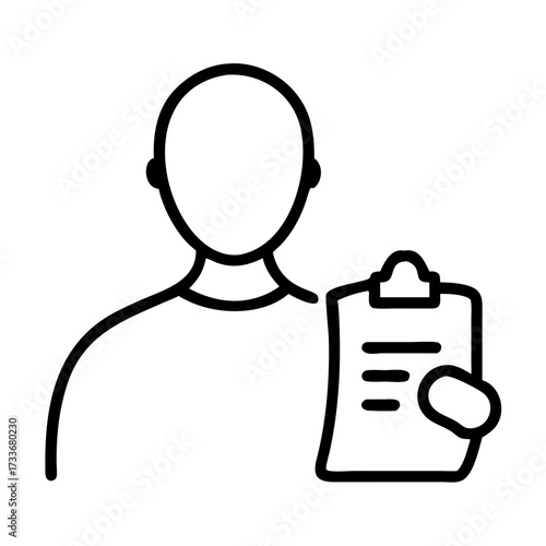 User account user with clipboard. icon transparent background