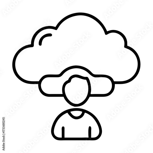 User account user with cloud icon transparent background