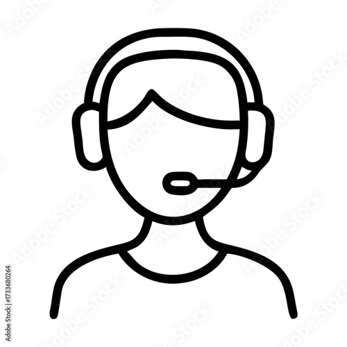 User account user with headset icon transparent background