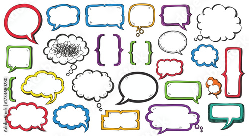 Colorful Speech Bubble Collection Expressive Communication Elements