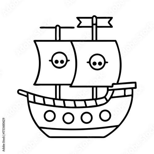 vector illustration of a ship