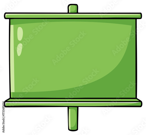 Clean blank green signpost illustration with ample copy space for custom messages or advertisements